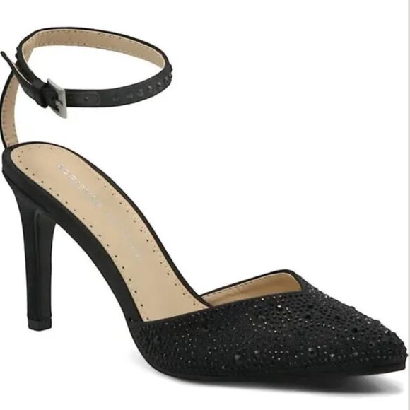 ‎Satin Embellished Ankle Strap Pump - Picture 2 of 4
